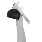 Vitello Daino Shoulder Bag Black