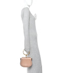 Calfskin Suede Small Nile Bracelet Bag Biscotti Beige