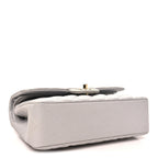 Caviar Quilted Small Double Flap Grey
