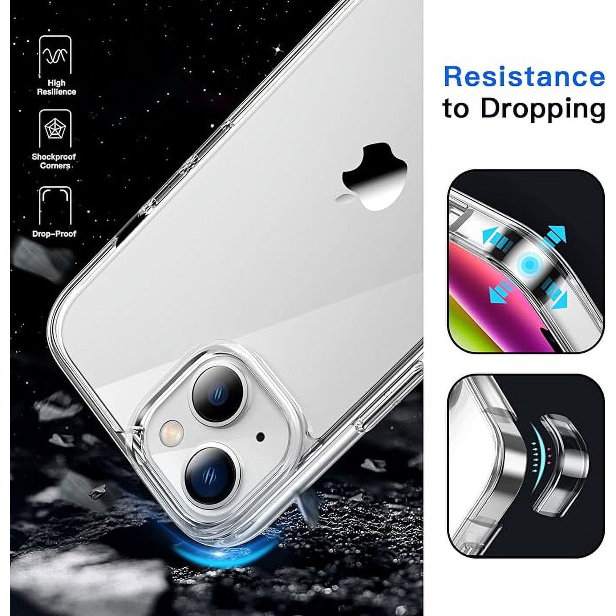 Entronix Case Compatible with iPhone 15 - [Hard Back] Slim Clear