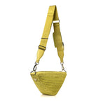 Yarn Raffia Effect Crochet Triangle Shoulder Bag Giallo