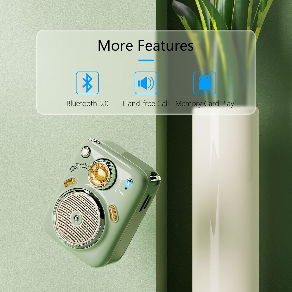 Mini Bluetooth Speaker with FM Radio; Cute Portable Outdoor Wireless Speaker ; Long Battery Life Support TF Card