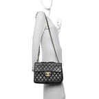 Lambskin Quilted XL Jumbo Single Flap Black