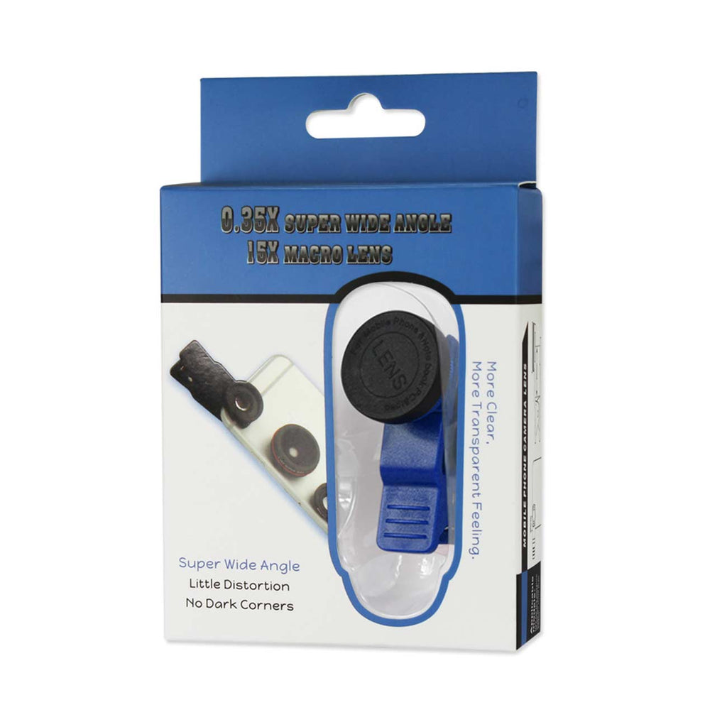 Professional Hd Camera Lenskit Built In 15X Macro Lens Navy For Iphones And Smartphones