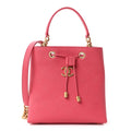 Caviar Quilted Fashion Therapy Bucket Drawstring Bag Dark Pink