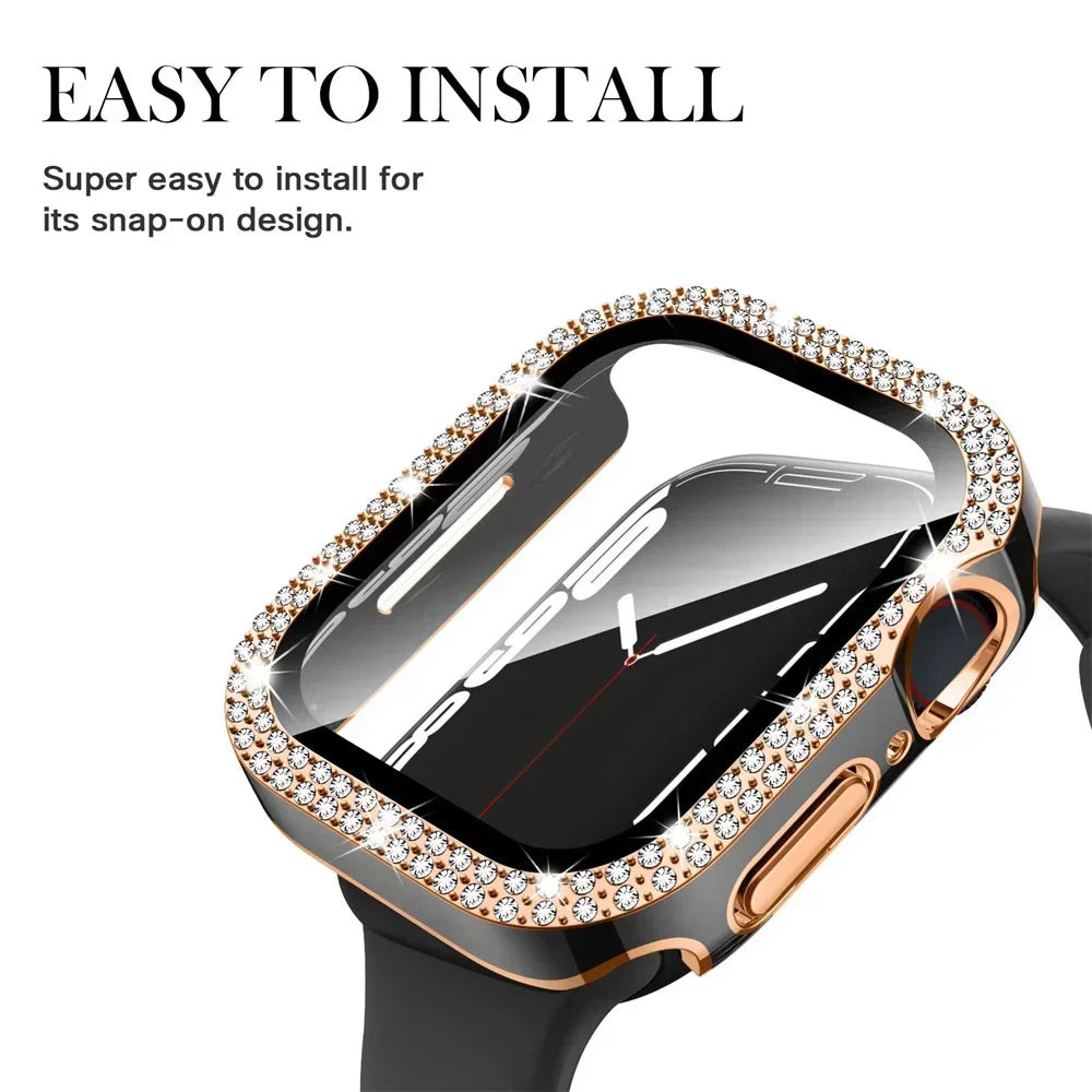 Entronix Case Compatible with iWatch Series 9/8/7, 41mm - Diamond Cover w/ Built-In Screen Protector