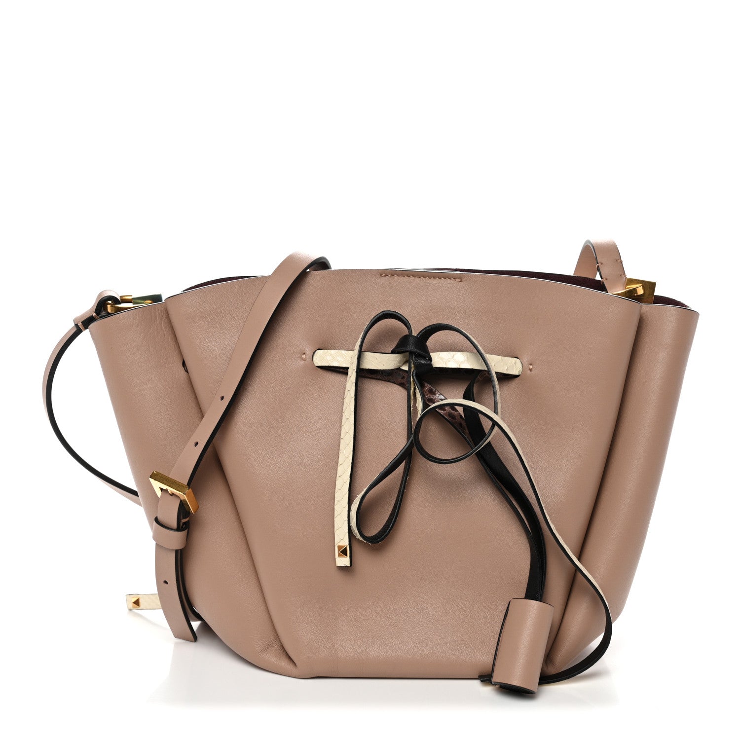 Vitello Ayers VLogo Bucket Bag Rose Cannelle