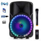 12 Inch Bluetooth Rechargeable Portable PA Party Speaker with Reactive LED Lights