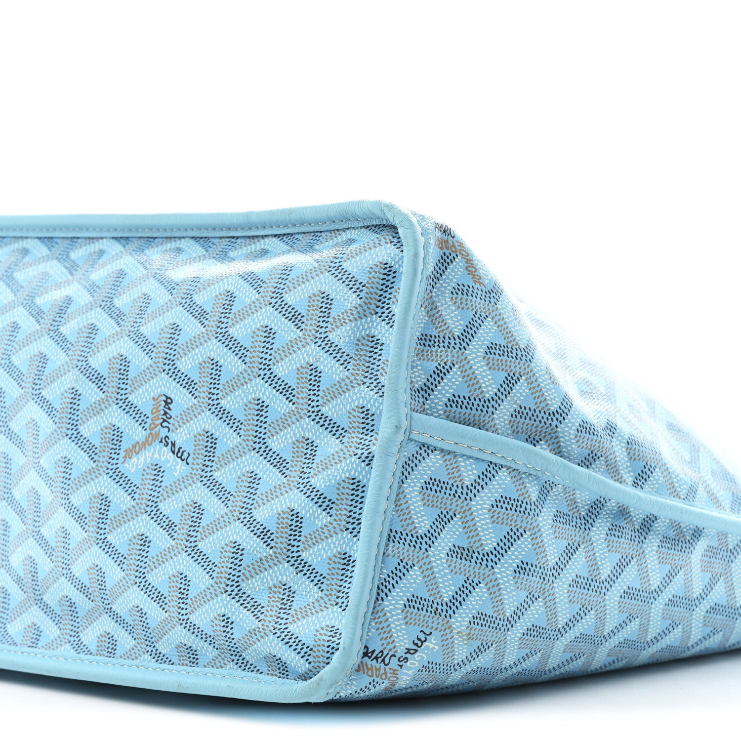 Goyardine Embroidered Flamingo Reversible Anjou PM Sky Blue