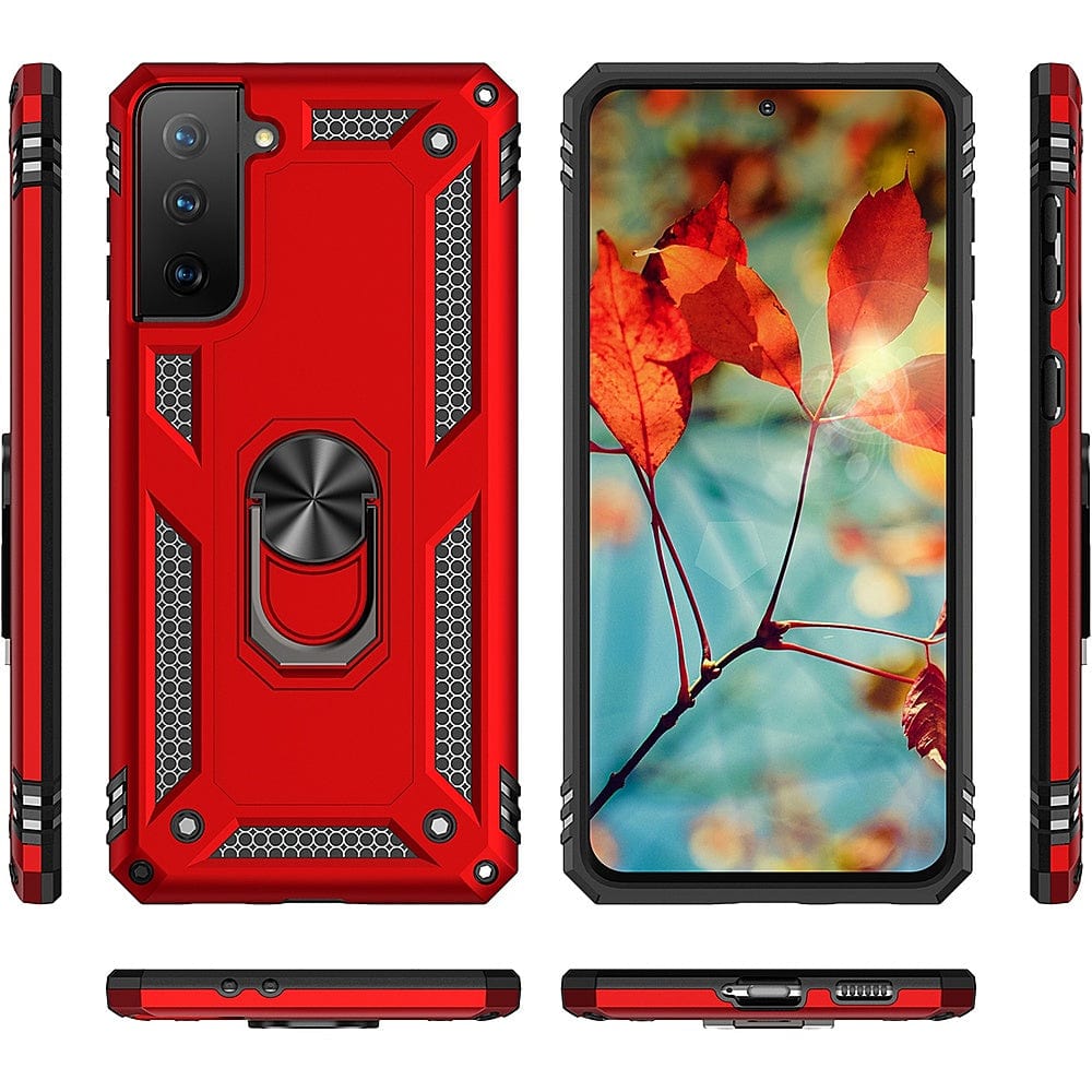 SAHARA - Red Military Kickstand Series Case - Samsung Galaxy S21 FE 5G