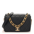 Caviar Quilted Small Fashion Therapy Flap Bag Navy Blue