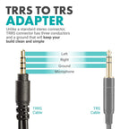 Movo TCB1 3.5mm TRS (Female) Microphone to TRRS (Male) Smartphone Adapter