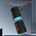 2 in 1 Magnetic Dual Splittable Bluetooth Speaker, IPX6 Waterproof Split Portable Wireless Speaker with 20W Loud Stereo Sound ,Bluetooth V5.3, 24H Playtime, Multiple pairing for Home