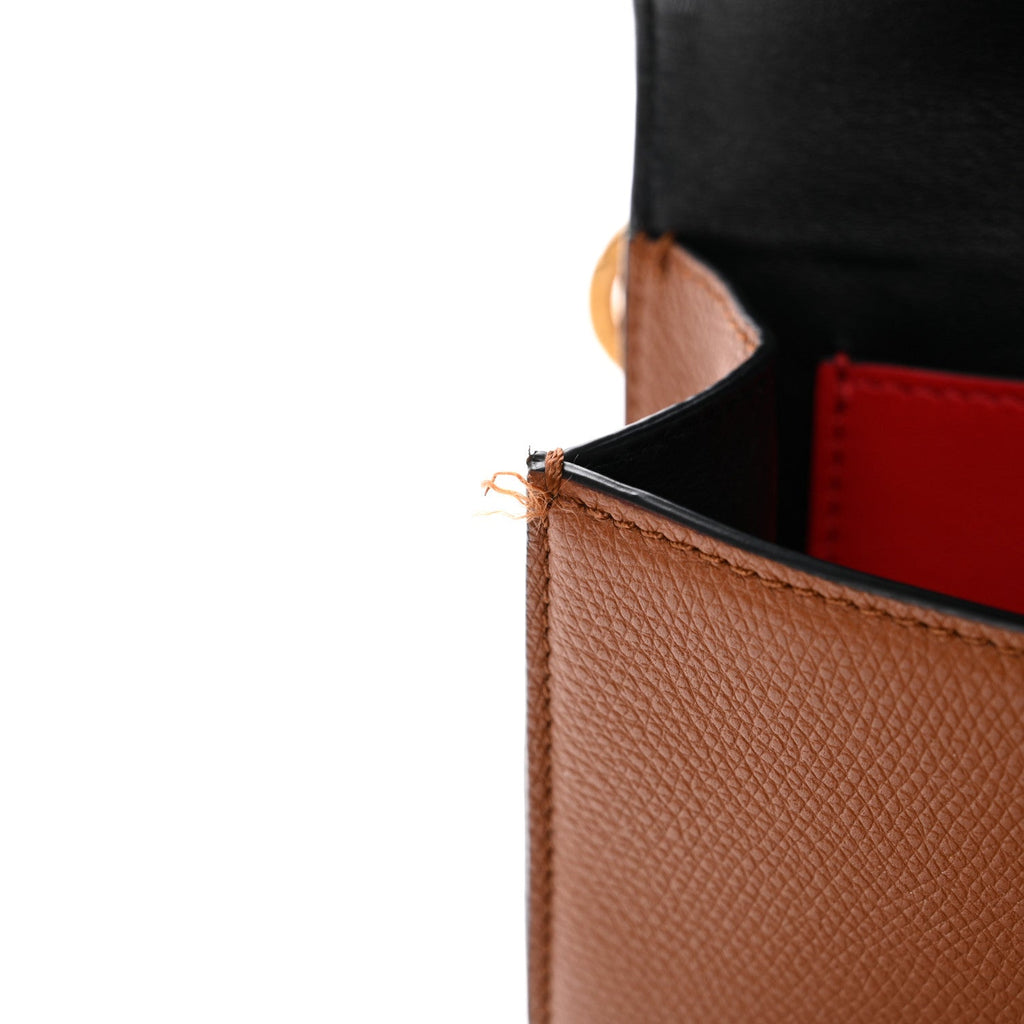 Grainy Calfskin VSling Belt Bag Saddle Brown