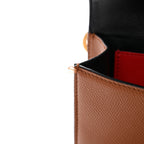 Grainy Calfskin VSling Belt Bag Saddle Brown