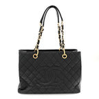 Caviar Quilted Grand Shopping Tote GST Black