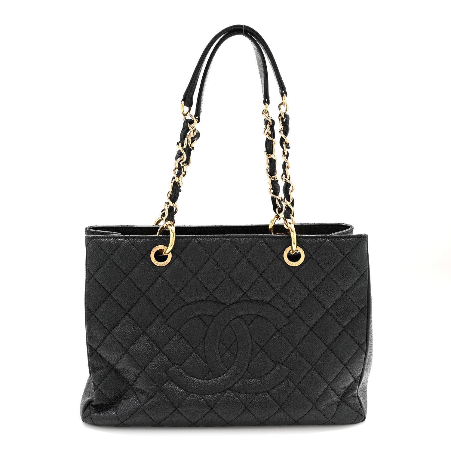 Caviar Quilted Grand Shopping Tote GST Black