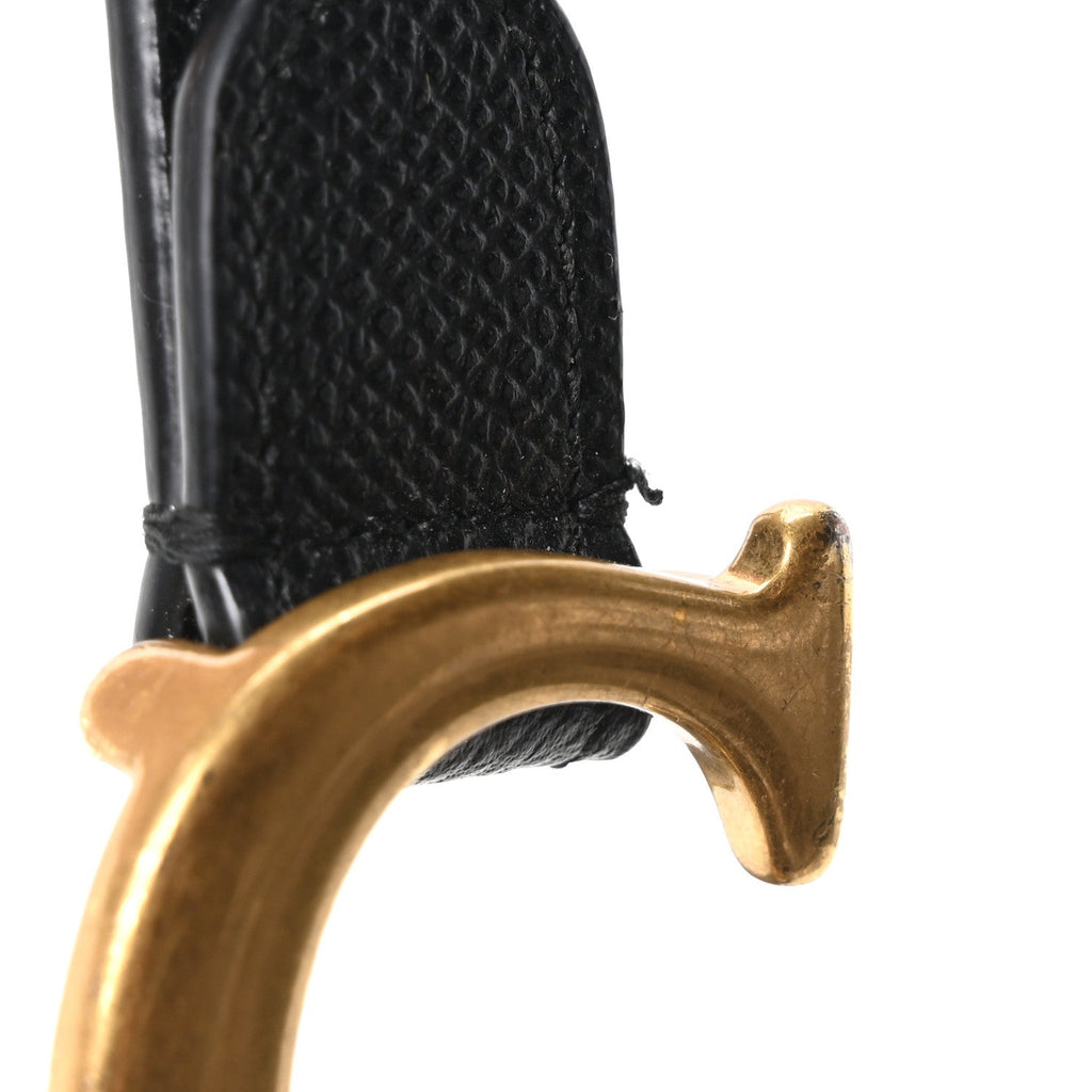 Grained Calfskin Saddle Bag Black