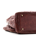 Glazed Caviar Quilted Small Shiva Tote Burgundy