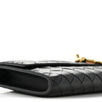 Nappa Intrecciato Long Andiamo Top Handle Clutch Black