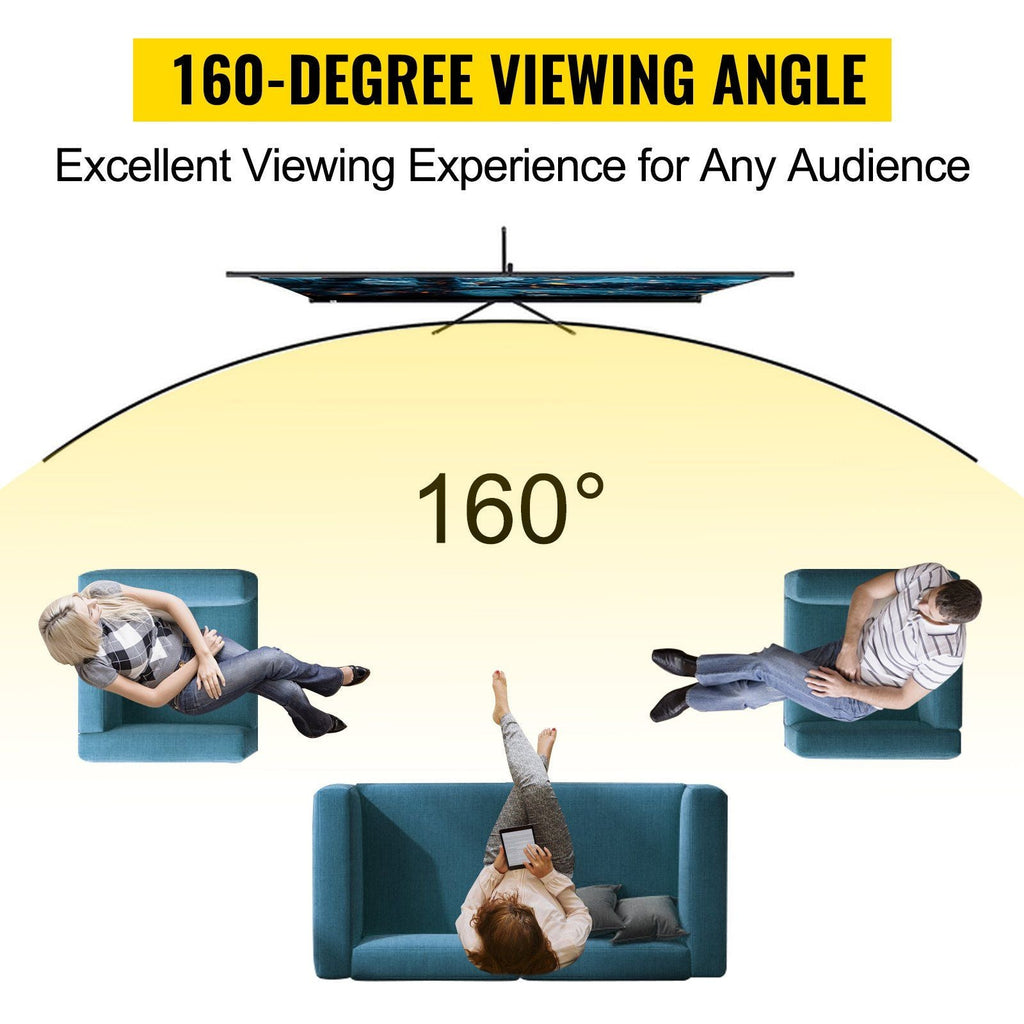 Tripod Projector Screen with Stand 90 inch 16:9 4K HD Projection Screen Stand Wrinkle-Free Height Adjustable Portable Screen for Projector Indoor & Outdoor for Movie, Home Cinema, Gaming, Office