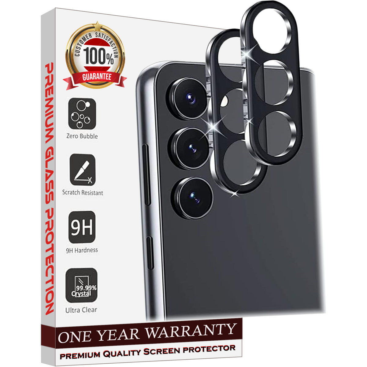 Entronix Clear Camera Lens Protector Compatible with Galaxy S24 Plus - 2-Piece Combo