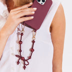 Cordée Cases Burgundy Bow Phone Wristlet Set
