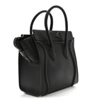 Drummed Calfskin Micro Luggage Black