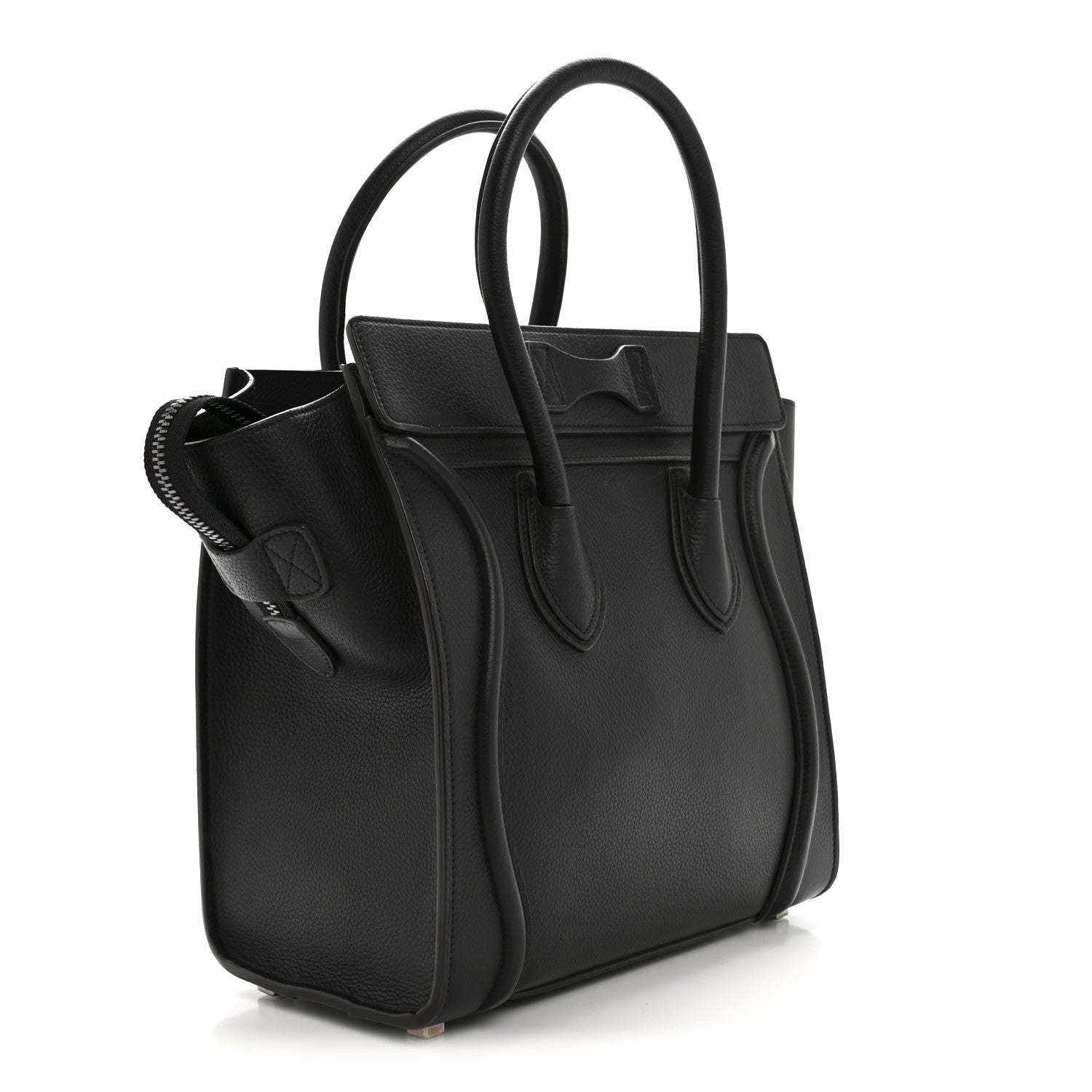 Drummed Calfskin Micro Luggage Black