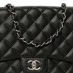 Caviar Quilted Jumbo Single Flap Black
