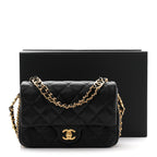 Caviar Quilted Mini CC You Flap Black
