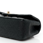 Caviar Quilted Mini Top Handle Rectangular Flap Black