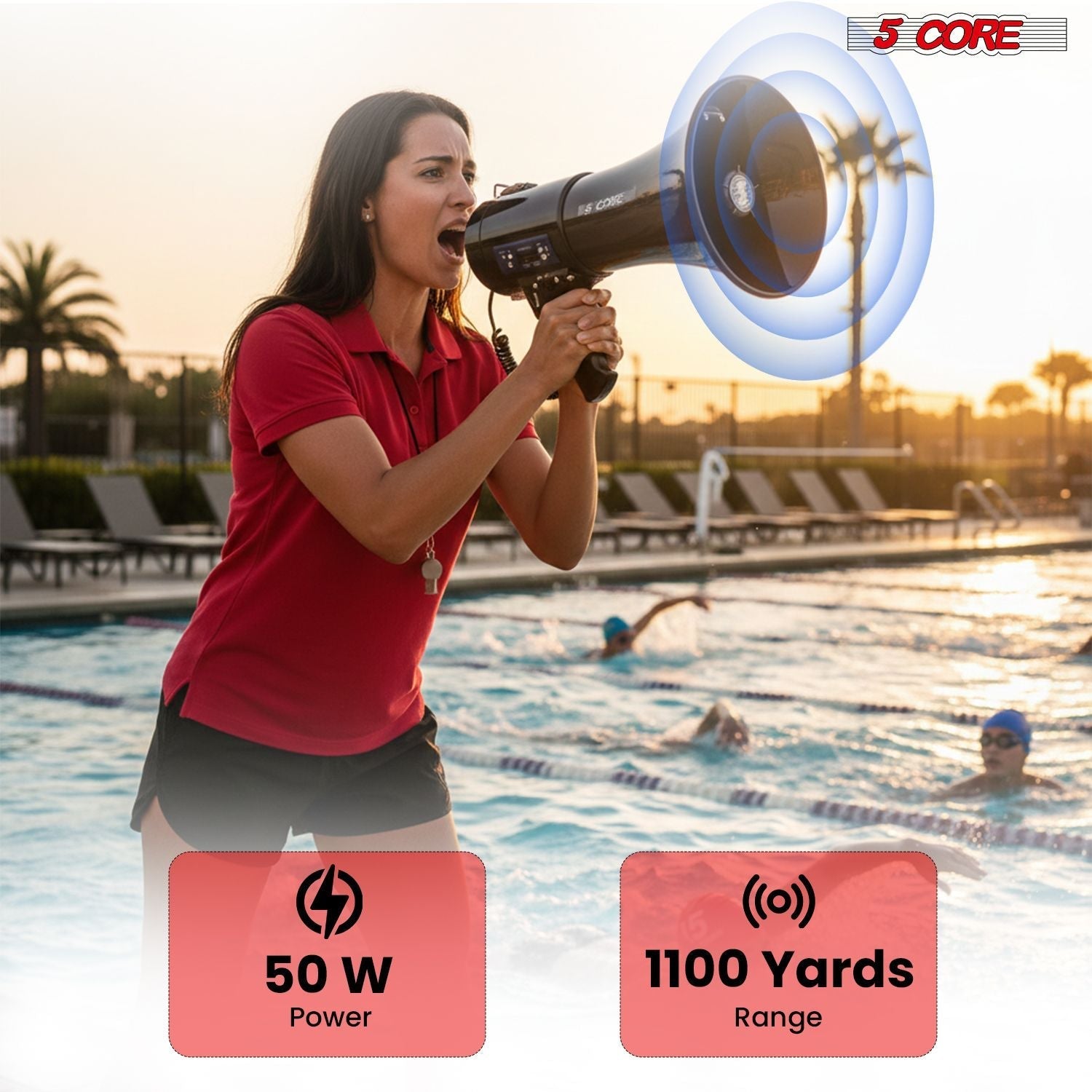 Megaphone 50W Bluetooth Rechargeable Portable Bullhorn 1100 Yard - ECO