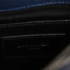 Sheepskin Matelasse Chevron Monogram Medium College Bag Navy