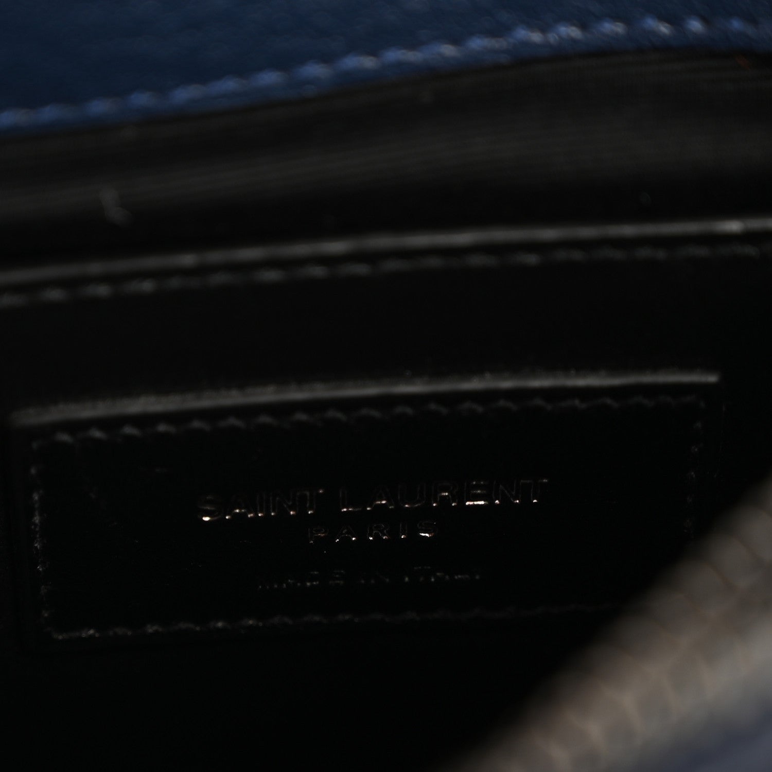 Sheepskin Matelasse Chevron Monogram Medium College Bag Navy