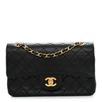 Lambskin Quilted Small Double Flap Black