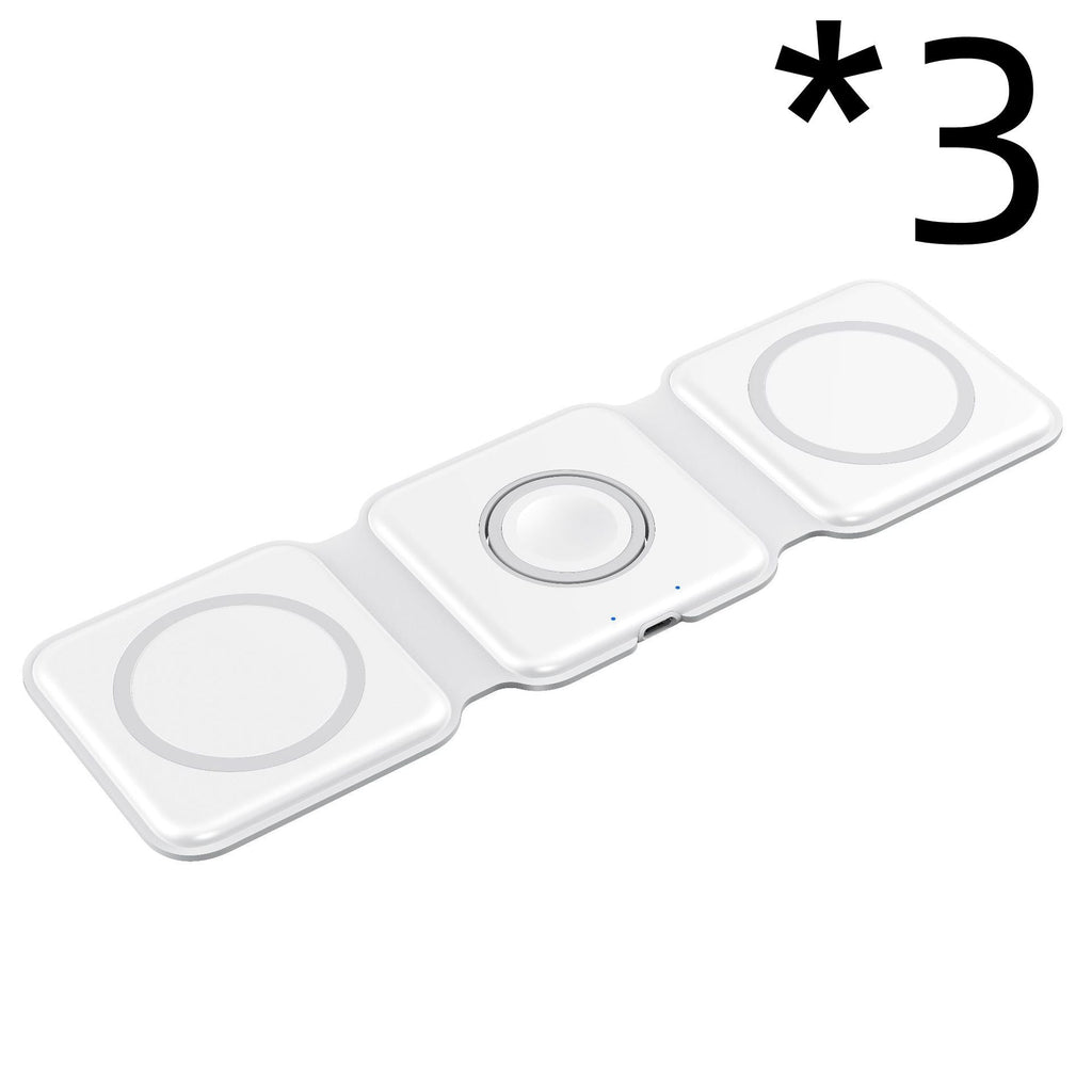 3Pcs Magnetic Wireless Charger Mobile Phone Watch Headset Portable Fast Charging