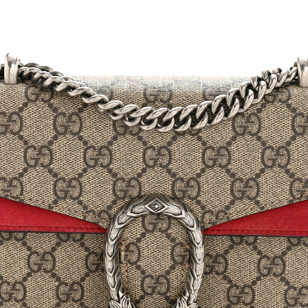 GG Supreme Monogram Mini Dionysus Shoulder Bag Hibiscus Red