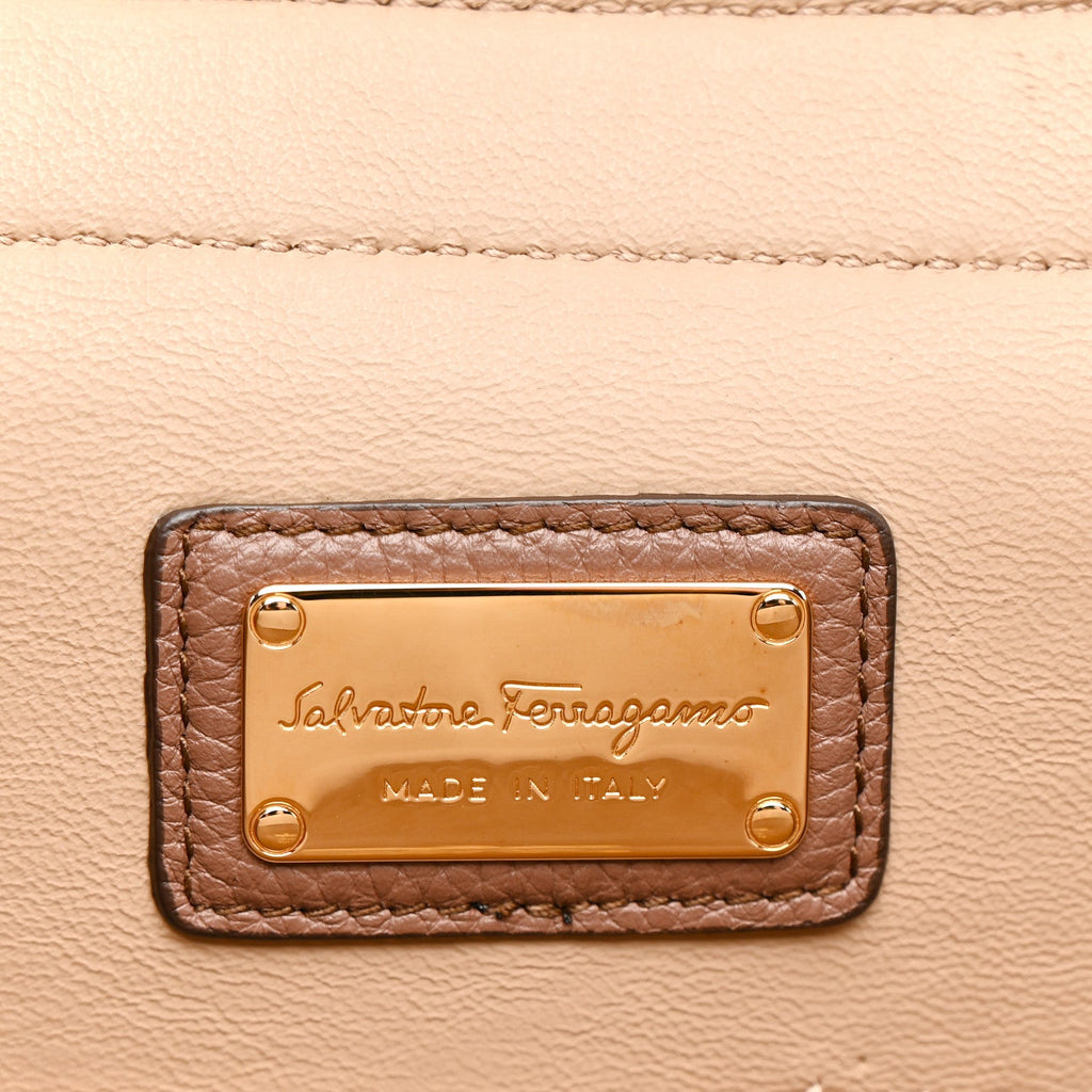 Grained Calfskin Sofia Satchel Moka