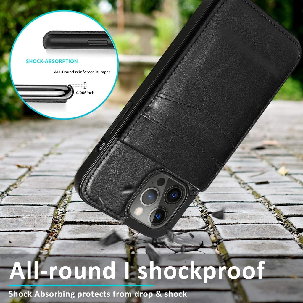 Entronix Case Compatible with iPhone 16 Pro Max - [6 Slot Card Holder] Slim Leather Wallet
