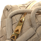 Suede Intrecciato Small Loop Camera Bag Sand