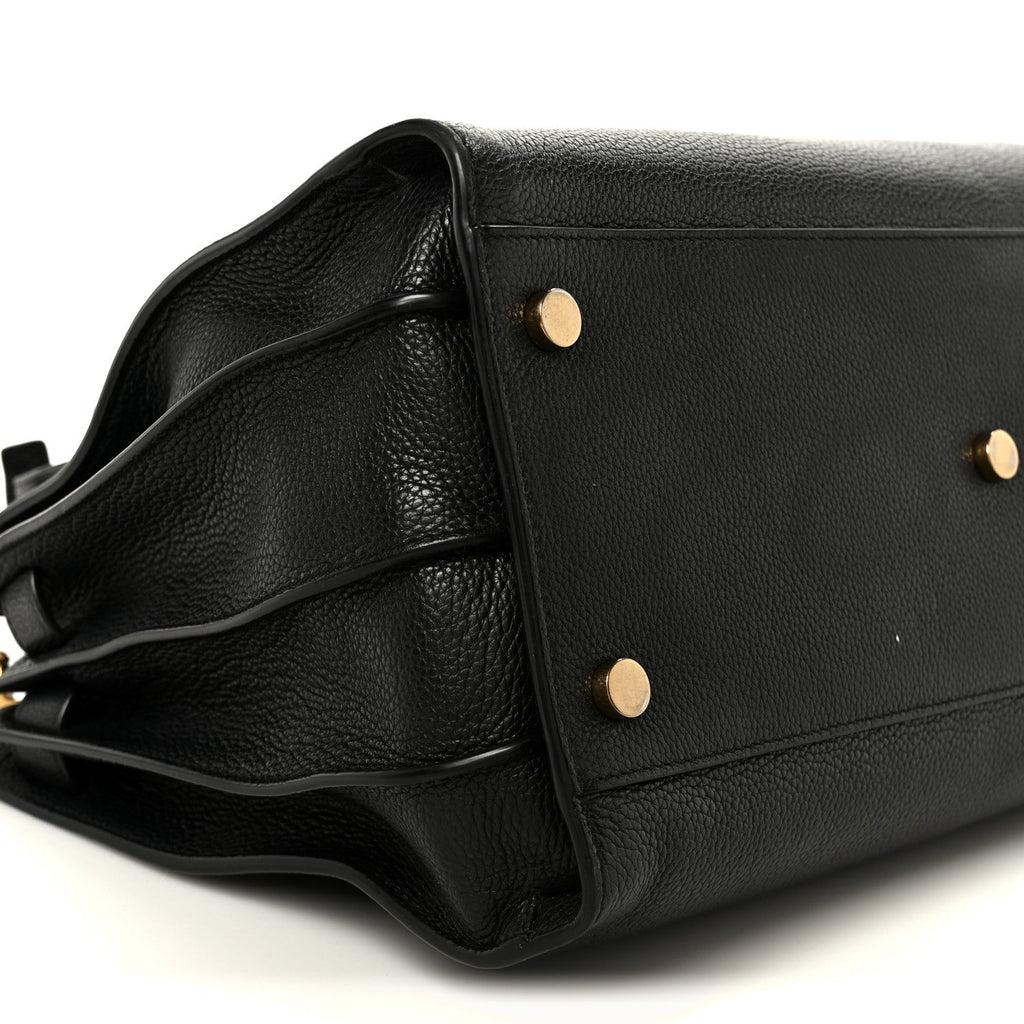 Grained Calfskin Small Supple Sac De Jour Black