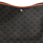 Triomphe Canvas Calfskin Shopper Tote Tan