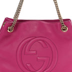Cellarius Calfskin Medium Soho Chain Shoulder Bag Bright Bouganville