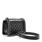 Caviar Quilted Small Boy Flap Black