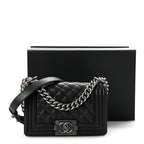 Caviar Quilted Small Boy Flap Black