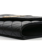 Grain De Poudre Textured Mixed Matelasse Triquilt Monogram Clutch Black
