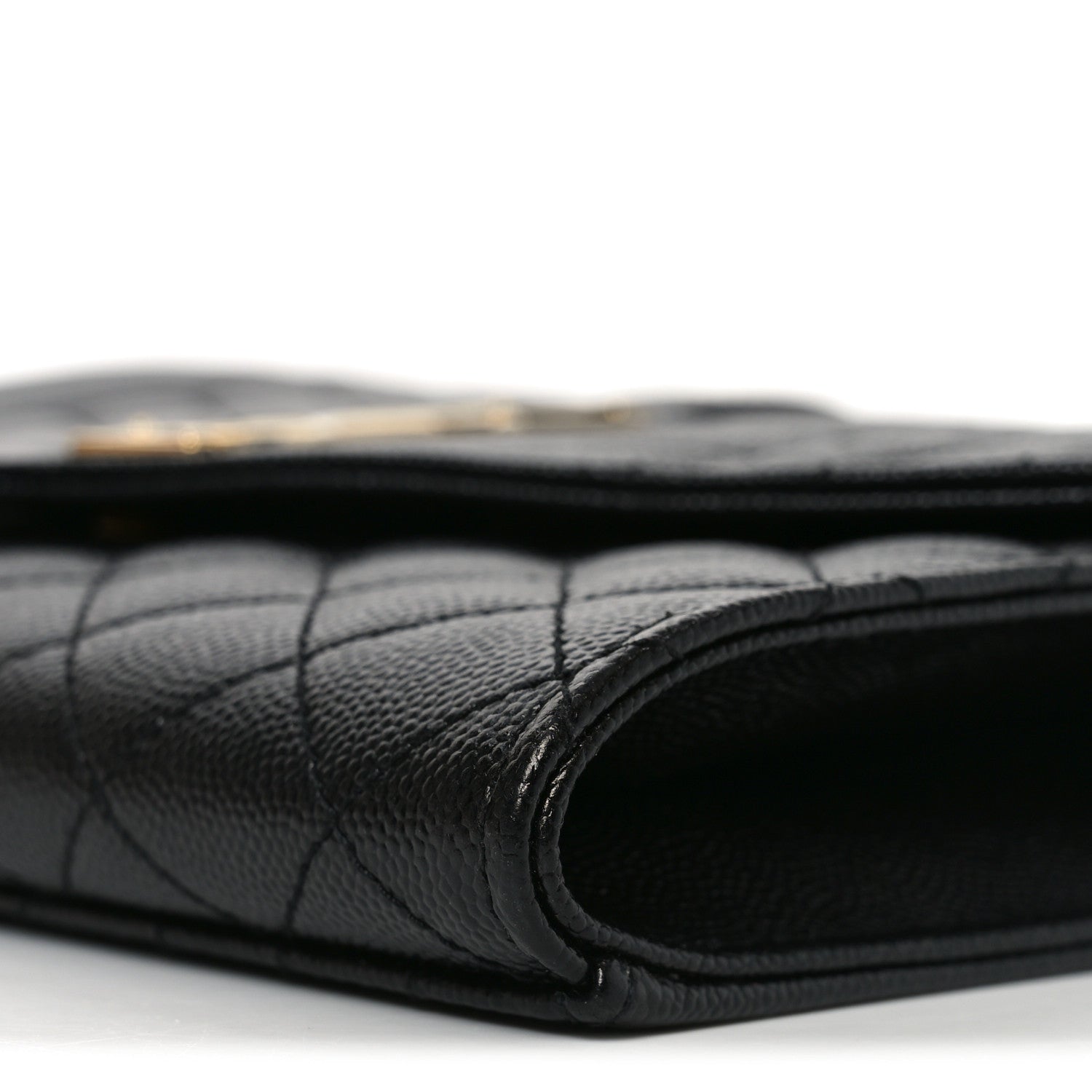 Grain De Poudre Textured Mixed Matelasse Triquilt Monogram Clutch Black
