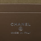 Caviar Quilted Top Handle Slim Vanity With Chain Dark Khaki