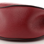 Grained Calfskin Lambskin Bi-Color Drew Shoulder Bag Red